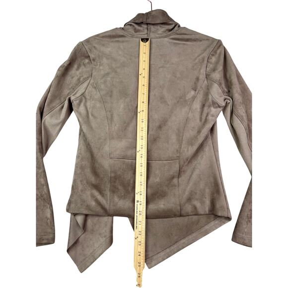 VIGOSS Faux Suede Drape Waterfall Jacket Taupe Beige‎ Size M Excellent Condition - Picture 6 of 9
